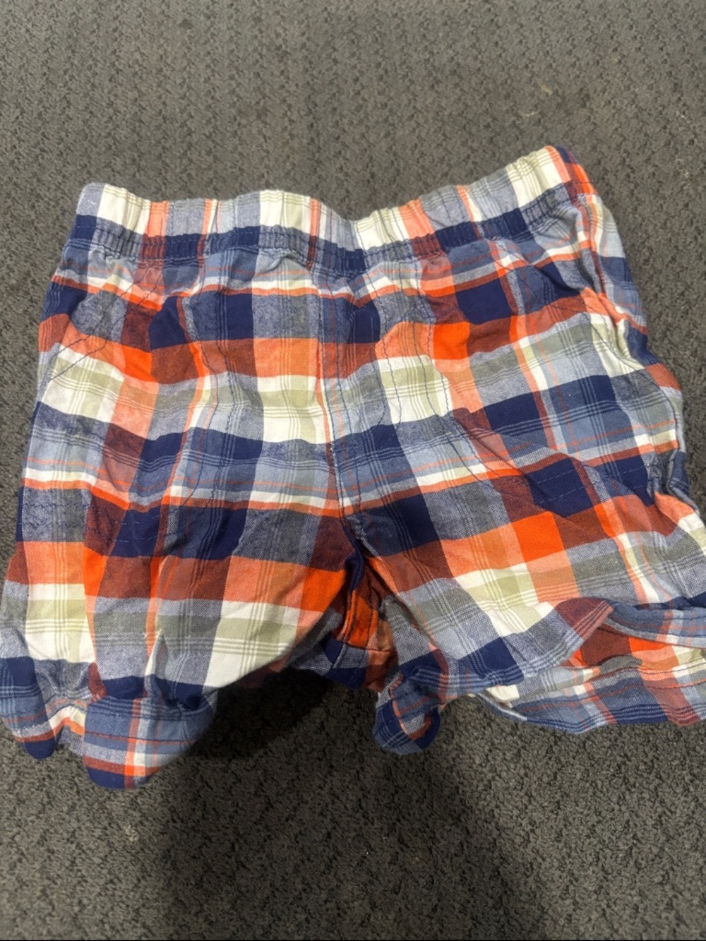 🟢10/$10 - Plaid Knit Lounge Shorts in Navy, Orange & White